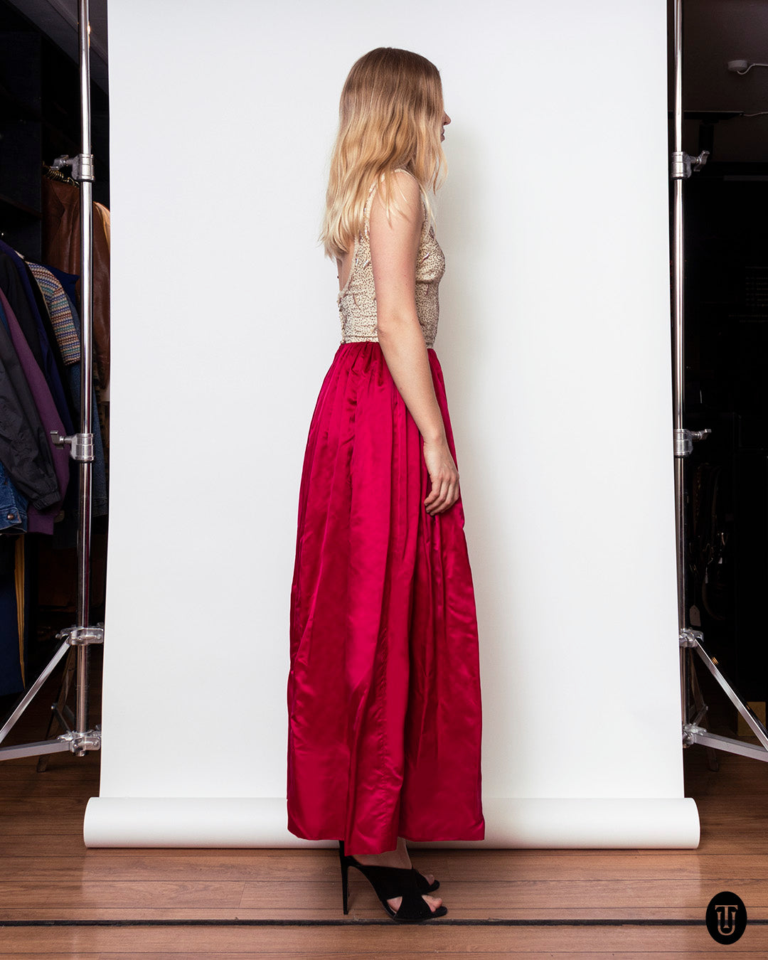1960s Embroidered Silk Ball Gown XS