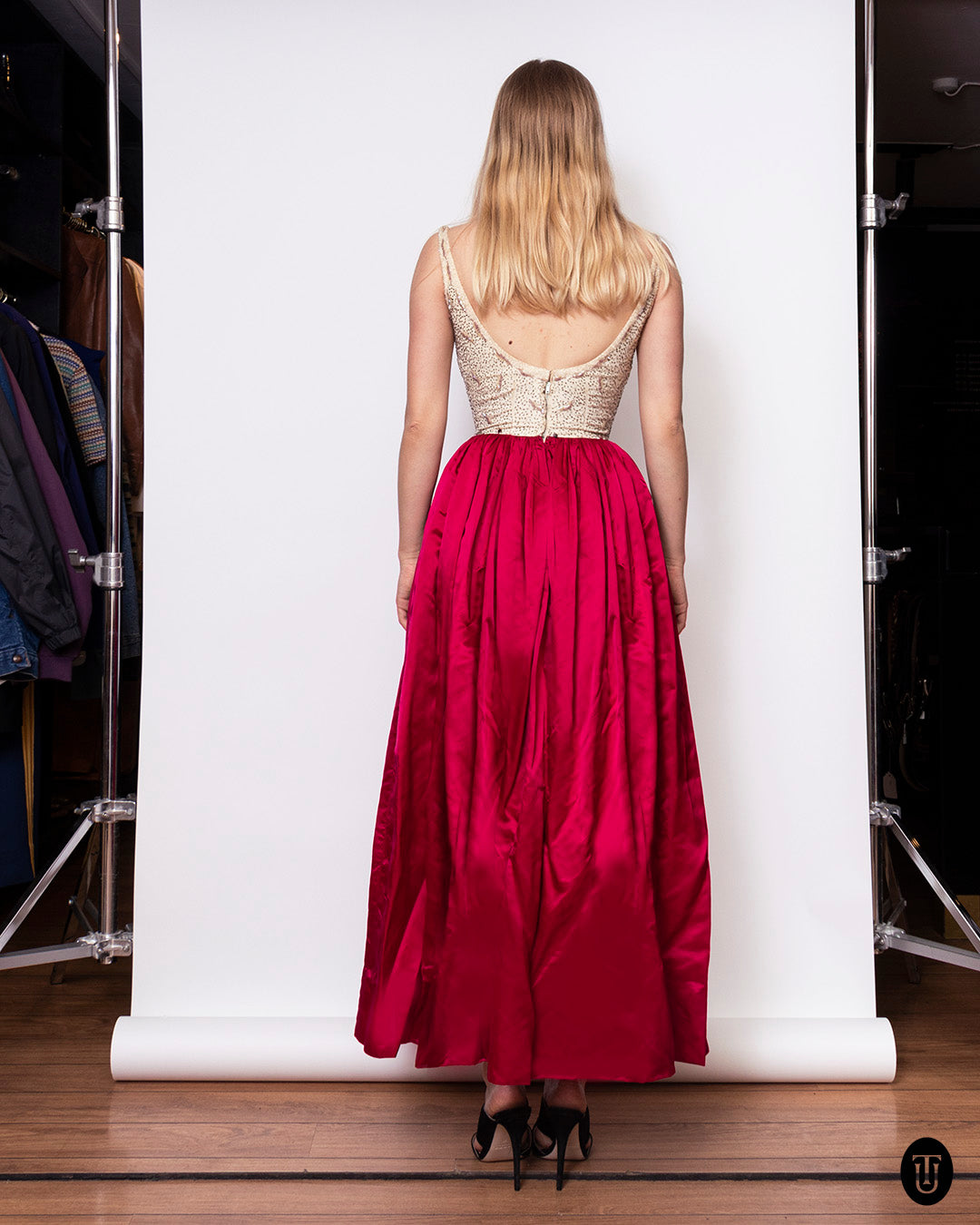 1960s Embroidered Silk Ball Gown XS