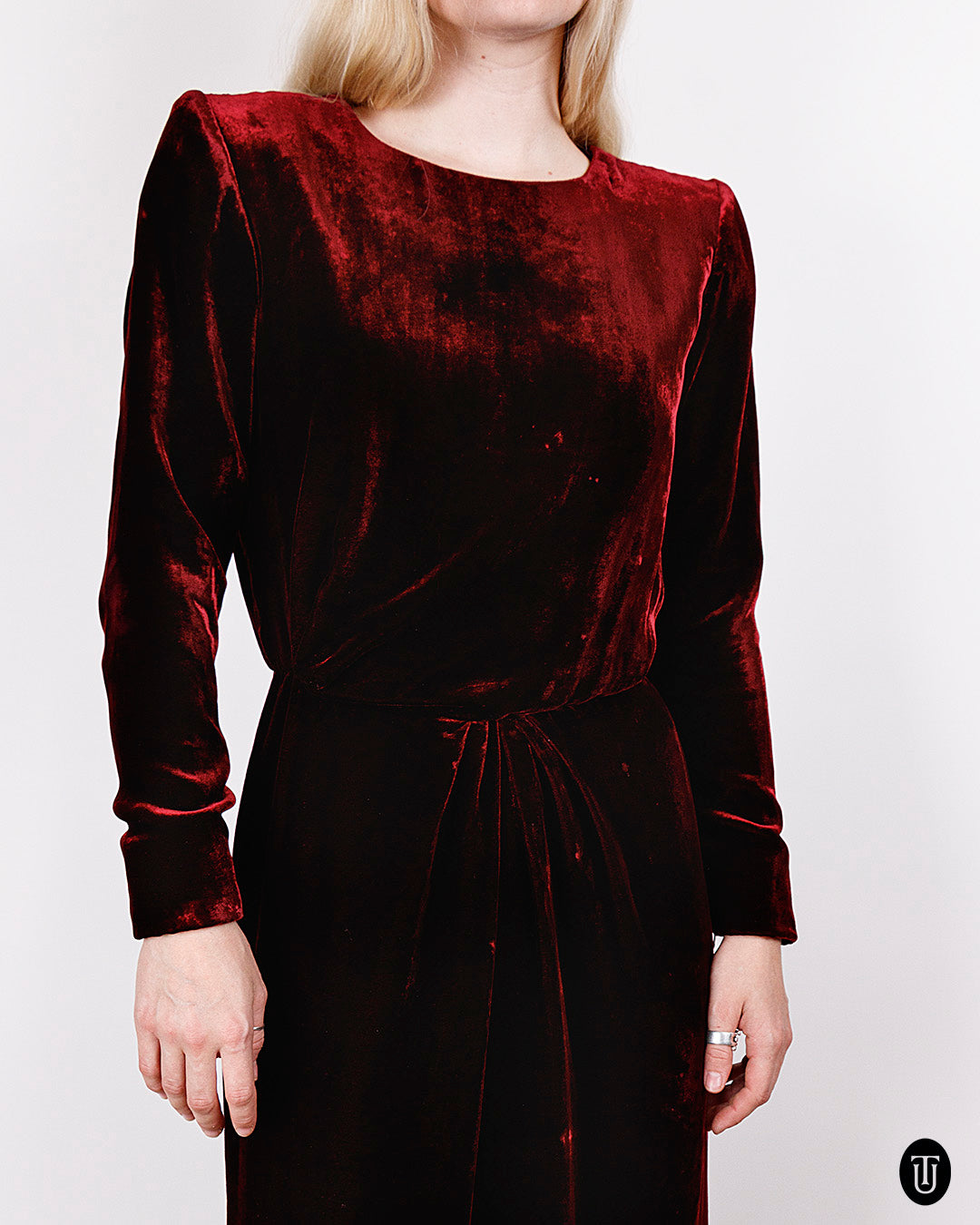 1980s YSL Haute Couture Silk and Velvet Dress S