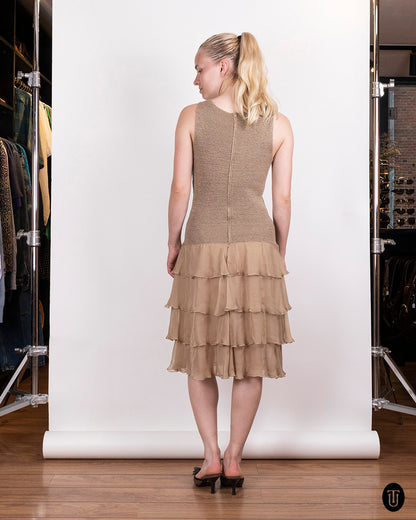 1980s Valentino Silk Flapper Dress S