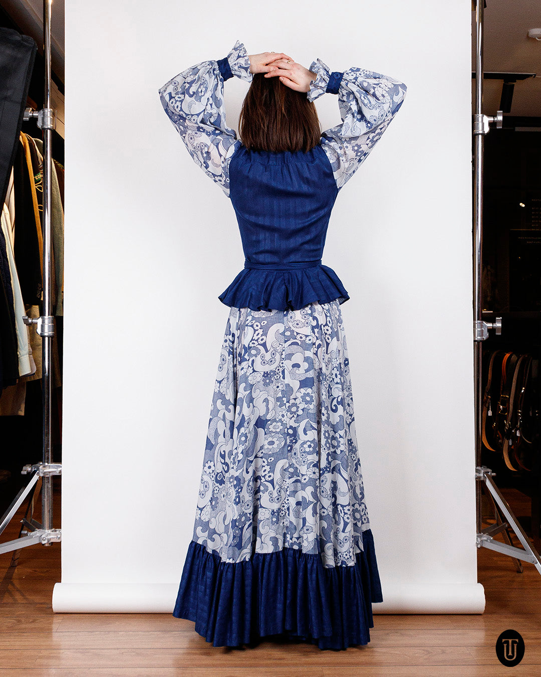 1970s Jean Varon Floral Print Prairie Dress S