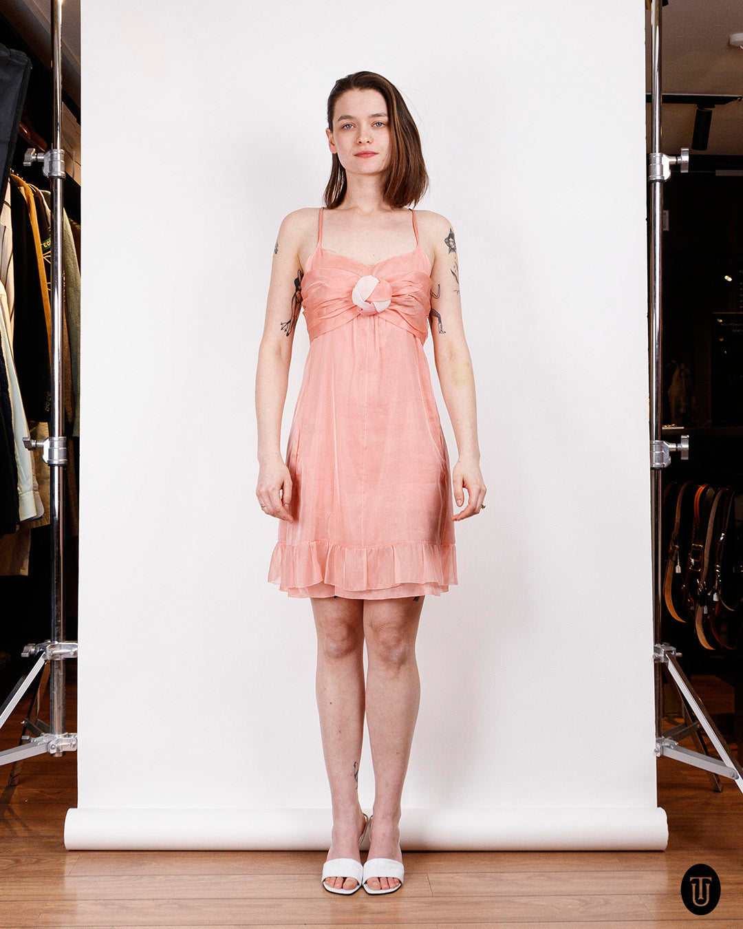 2007 Chanel Pink Silk Organza Babydoll Dress XS