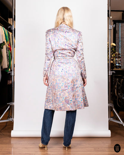 A 60s Jean Patou metallic brocade coat dress S