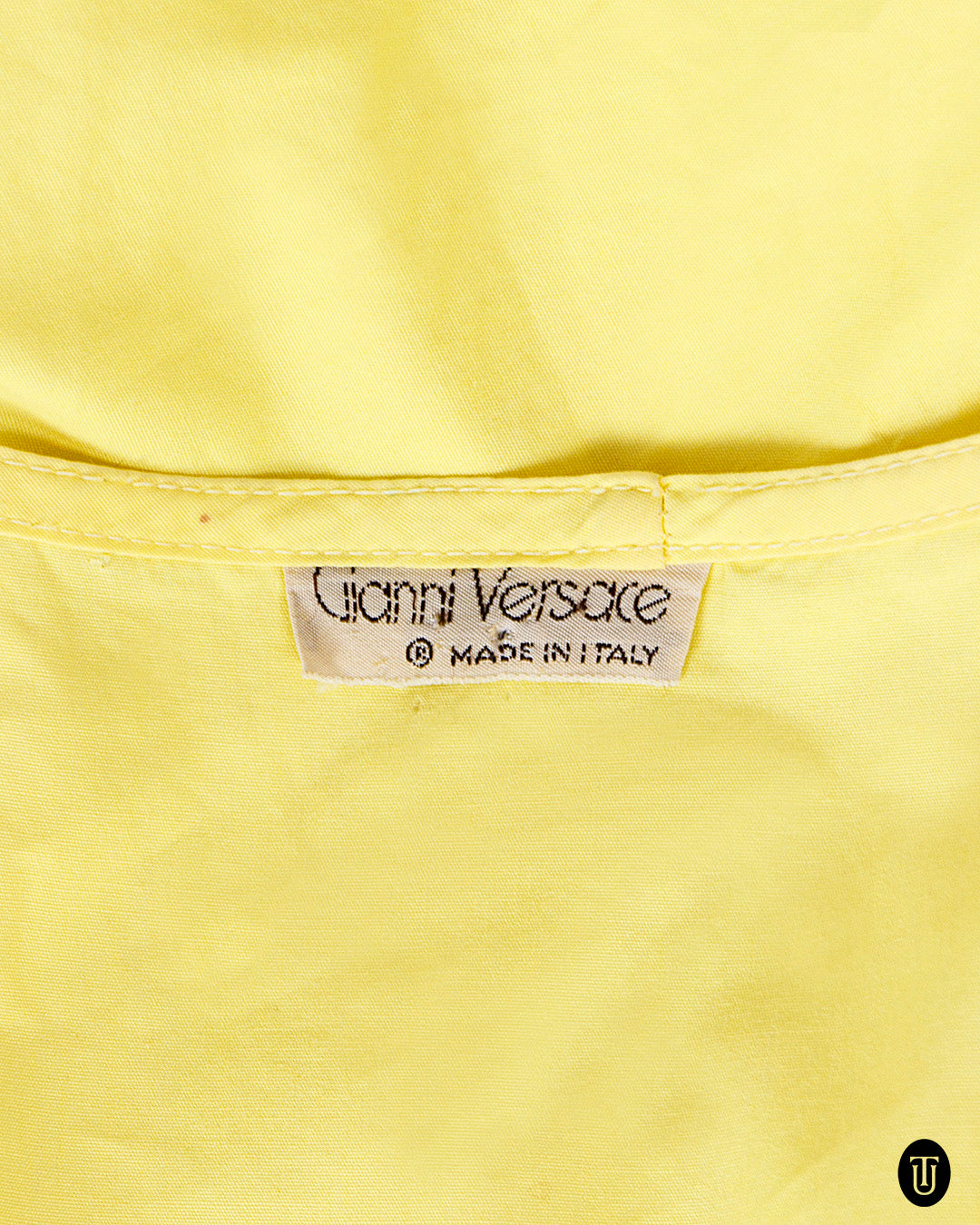 1980s Gianni Versace Yellow Cotton Dress S