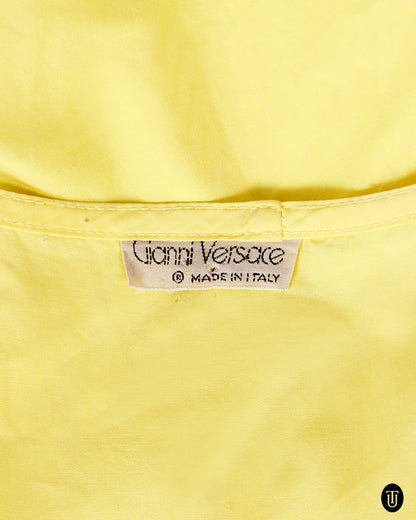 1980s Gianni Versace Yellow Cotton Dress S